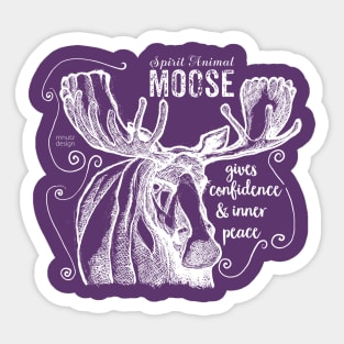 spirit animal - moose - white Sticker